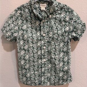 Crewcuts Floral Green Short Sleeve Button-Up